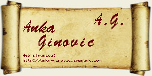 Anka Ginović vizit kartica